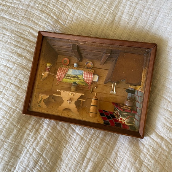 1890s Thorens Wooden Shadow Box Decor